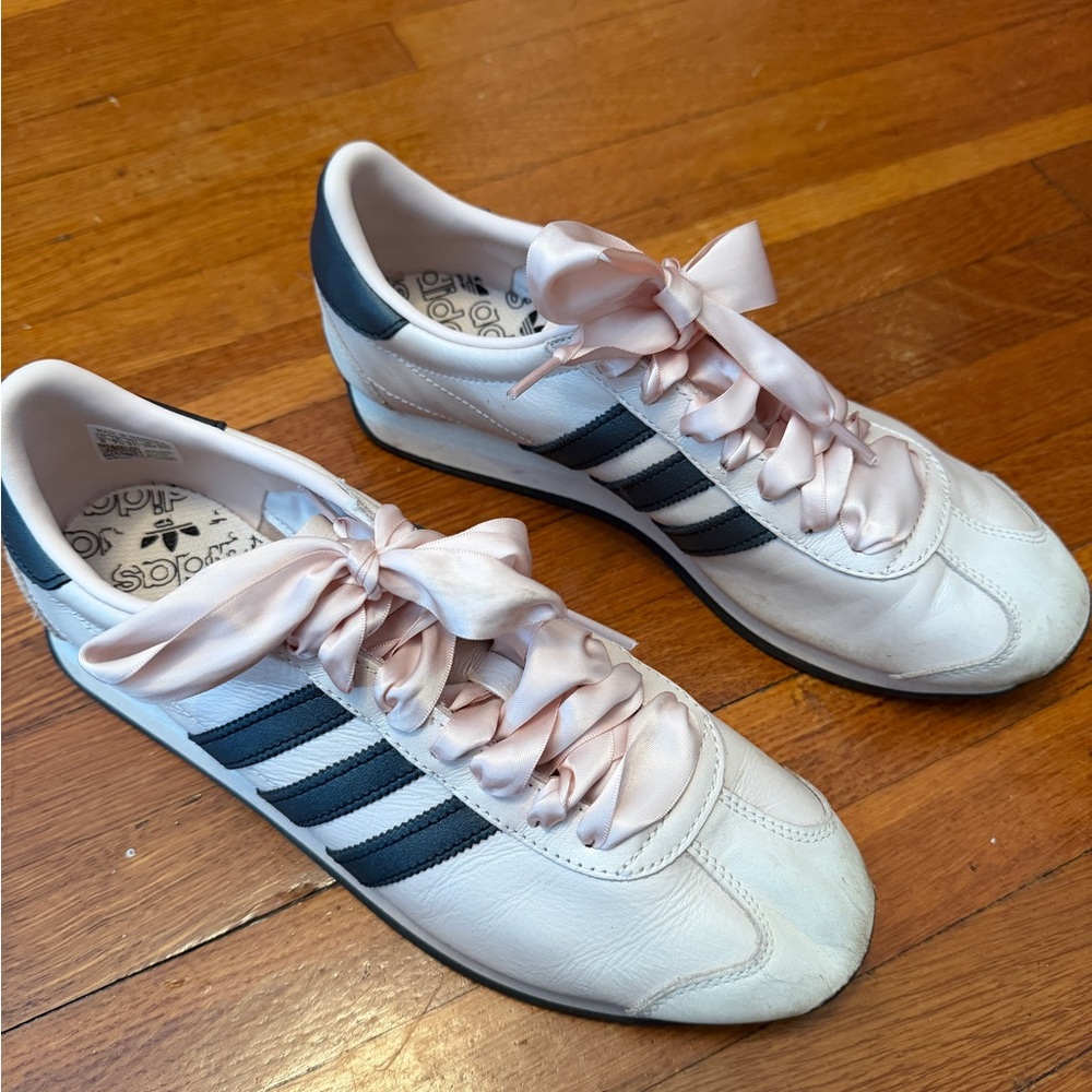 adidas Women's Sneakers with Pink Ribbon Laces